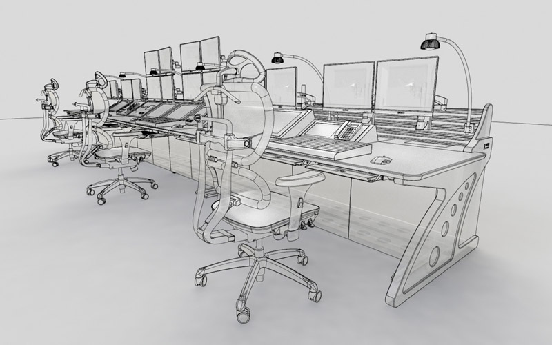 監(jiān)控設備中控操作臺框架結(jié)構(gòu)圖片